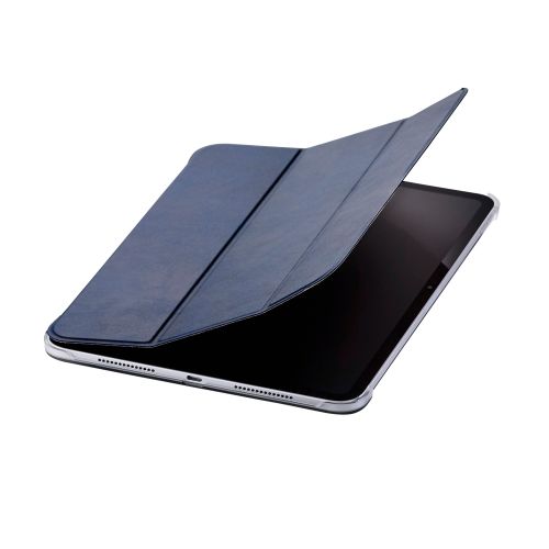 11インチiPad Pro(M4)/フラップケース/薄型軽量/背面クリア/2アングル/スリープ対応/ネイビー