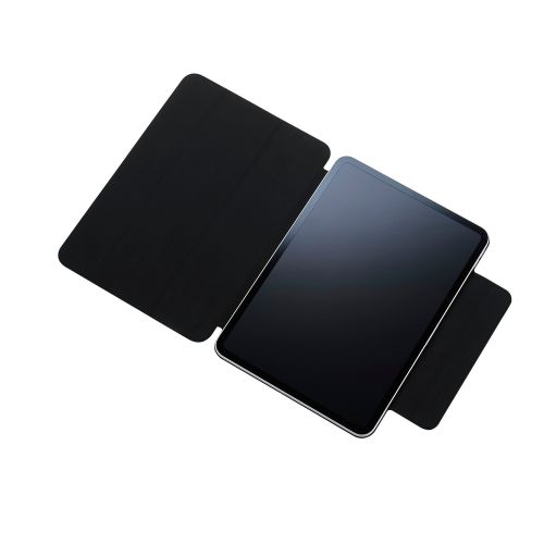 11インチiPad Pro(M4)/フラップケース/超薄型/ソフトレザー/マグネット装着/スリープ対応/ブラック