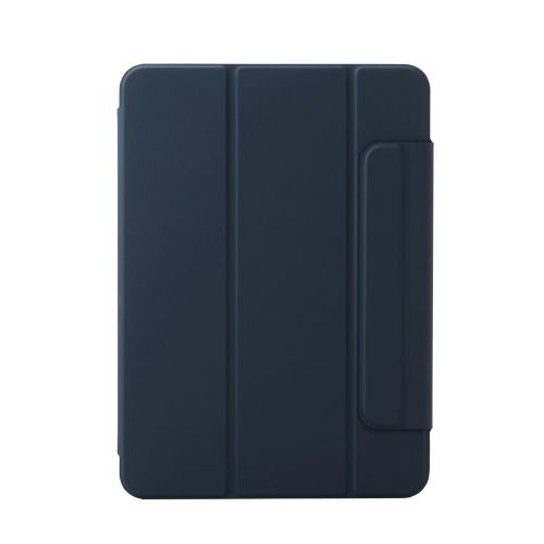 11インチiPad Pro(M4)/フラップケース/超薄型/ソフトレザー/マグネット装着/スリープ対応/ネイビー