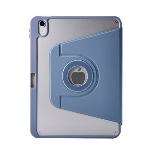 iPad 11インチ(A16)/10.9インチ(第10世代)/フラップケース/360度回転/マグネット着脱/背面クリア/ブルーグレー