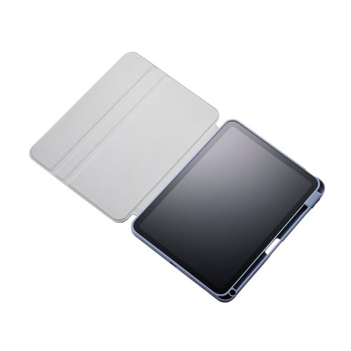 iPad 11インチ(A16)/10.9インチ(第10世代)/フラップケース/360度回転/マグネット着脱/背面クリア/ブルーグレー