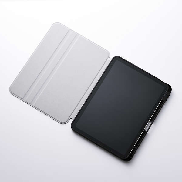 iPad 11インチ(A16)/10.9インチ(第10世代)/フラップカバー/マグネット/取り外し可能/360度回転ブラック