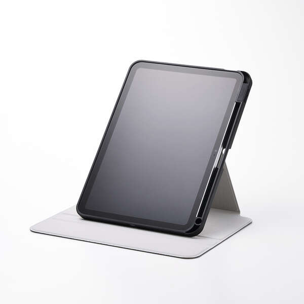 iPad 11インチ(A16)/10.9インチ(第10世代)/フラップカバー/マグネット/取り外し可能/360度回転ブラック