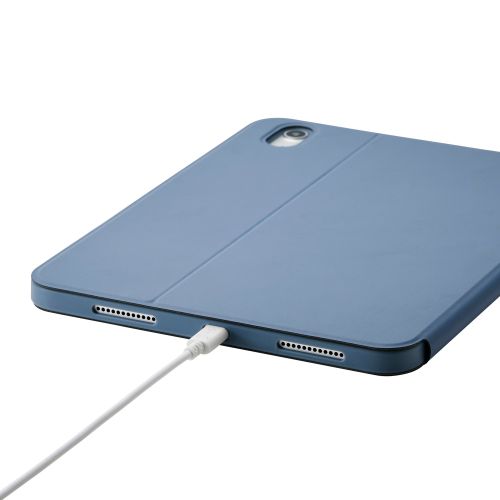 iPad 11インチ(A16)/10.9インチ(第10世代)/フラップケース/衝撃吸収/ApplePencil収納/スリープ対応/ブルーグレー
