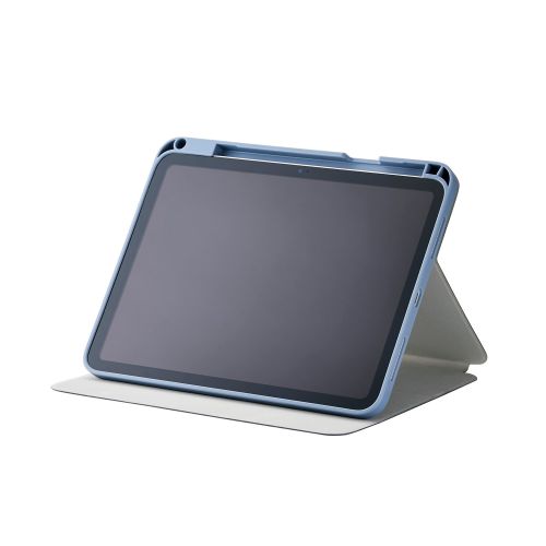 iPad 11インチ(A16)/10.9インチ(第10世代)/フラップケース/衝撃吸収/ApplePencil収納/スリープ対応/ブルーグレー
