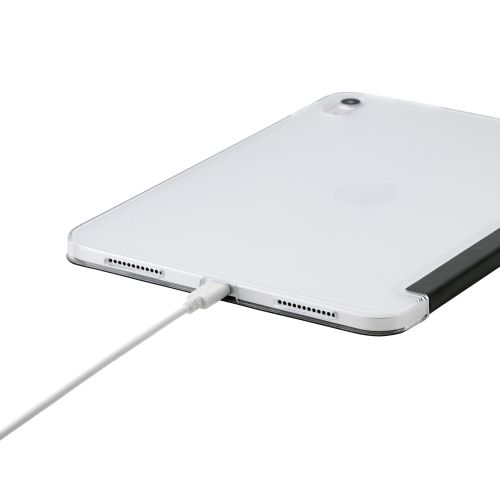 iPad 11インチ(A16)/10.9インチ(第10世代)/フラップケース/薄型軽量/背面クリア/2アングル/スリープ対応/ブラック