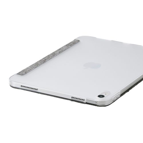 iPad 11インチ(A16)/10.9インチ(第10世代)/フラップケース/薄型軽量/ファブリック/背面クリア/2アングル/グレー