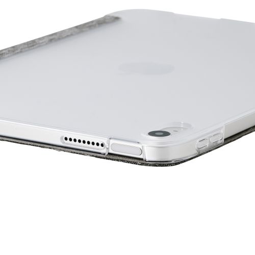 iPad 11インチ(A16)/10.9インチ(第10世代)/フラップケース/薄型軽量/ファブリック/背面クリア/2アングル/グレー