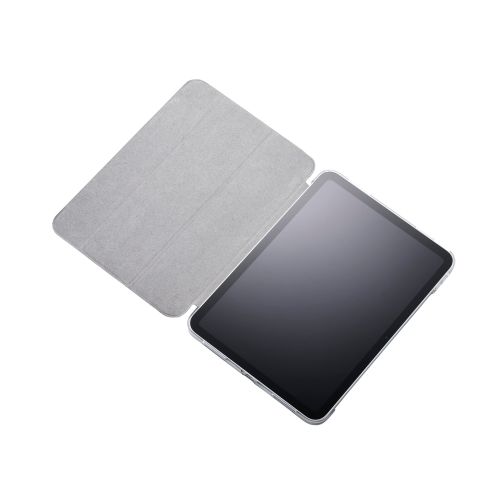 iPad 11インチ(A16)/10.9インチ(第10世代)/フラップケース/薄型軽量/ファブリック/背面クリア/2アングル/グレー
