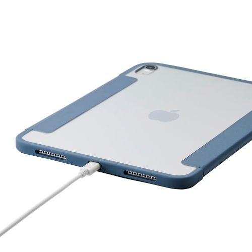 iPad 11インチ(A16)/10.9インチ(第10世代)/フラップケース/薄型軽量/背面クリア/フレームカラー/ブルーグレー