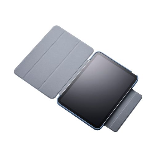 iPad 11インチ(A16)/10.9インチ(第10世代)/フラップケース/薄型軽量/背面クリア/フレームカラー/ブルーグレー