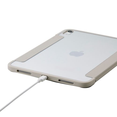iPad 11インチ(A16)/10.9インチ(第10世代)/フラップケース/薄型軽量/背面クリア/フレームカラー/グレージュ