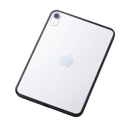 8.3インチiPad mini(A17 Pro)/クリアケース/背面クリア/軽量/カラーエッジ/ブラック