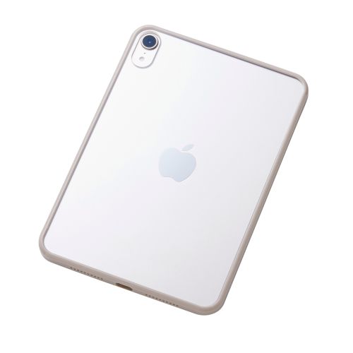 8.3インチiPad mini(A17 Pro)/クリアケース/背面クリア/軽量/カラーエッジ/グレージュ