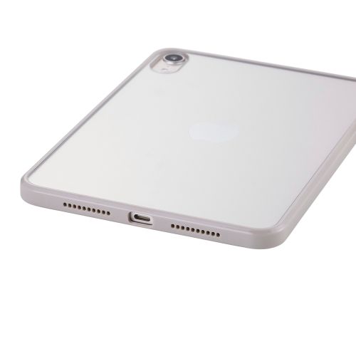 8.3インチiPad mini(A17 Pro)/クリアケース/背面クリア/軽量/カラーエッジ/グレージュ