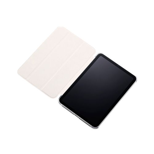 8.3インチiPad mini(A17 Pro)/フラップケース/薄型軽量/背面クリア/2アングル/スリープ対応/ブルーグレー