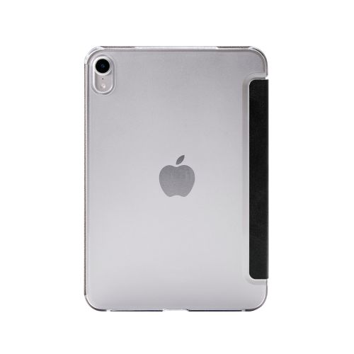 8.3インチiPad mini(A17 Pro)/フラップケース/薄型軽量/背面クリア/2アングル/スリープ対応/ブラック
