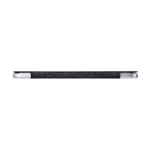 8.3インチiPad mini(A17 Pro)/フラップケース/薄型軽量/ファブリック/背面クリア/2アングル/ブラック