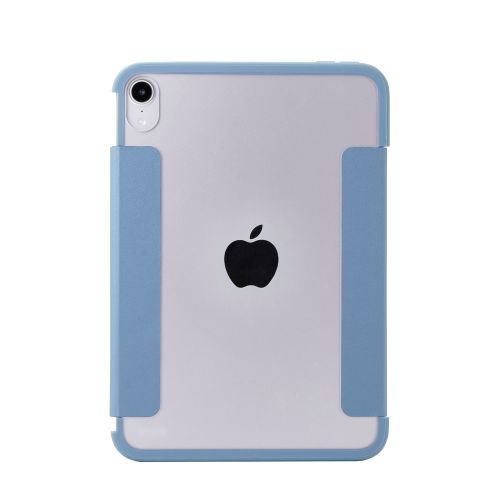 8.3インチiPad mini(A17 Pro)/フラップケース/薄型軽量/背面クリア/フレームカラー/ブルーグレー