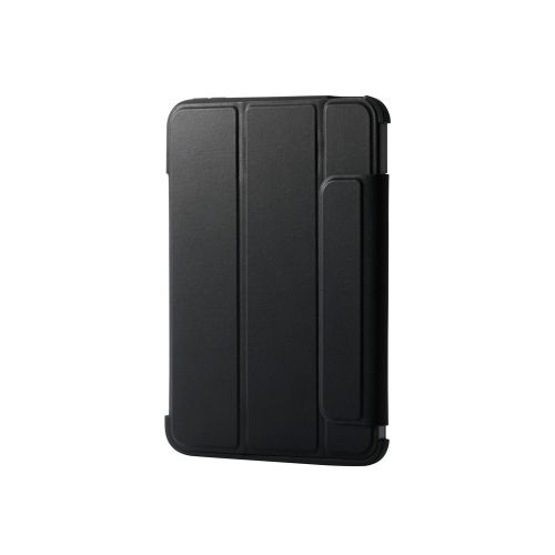 8.3インチiPad mini(A17 Pro)/フラップケース/薄型軽量/背面クリア/フレームカラー/ブラック