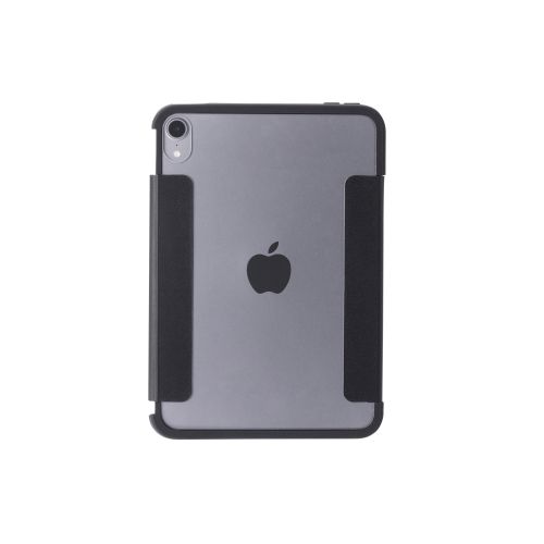 8.3インチiPad mini(A17 Pro)/フラップケース/薄型軽量/背面クリア/フレームカラー/ブラック