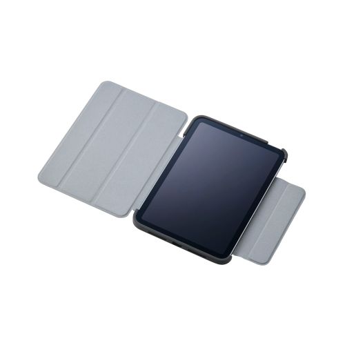 8.3インチiPad mini(A17 Pro)/フラップケース/薄型軽量/背面クリア/フレームカラー/ブラック