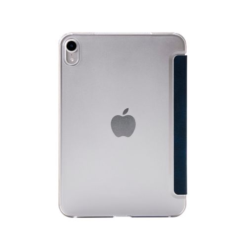 8.3インチiPad mini(A17 Pro)/フラップケース/薄型軽量/背面クリア/2アングル/スリープ対応/ネイビー