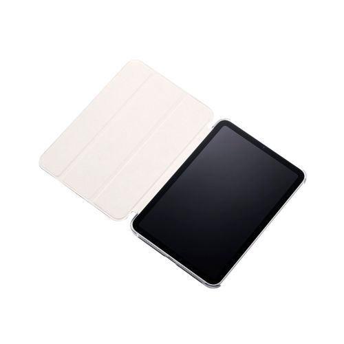8.3インチiPad mini(A17 Pro)/フラップケース/薄型軽量/背面クリア/2アングル/スリープ対応/ネイビー