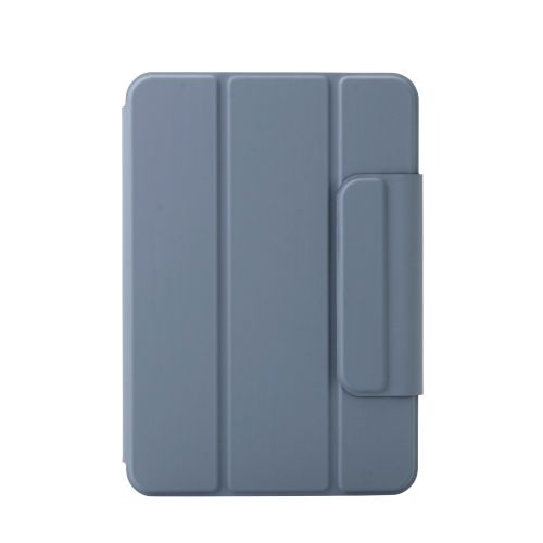 8.3インチiPad mini(A17 Pro)/フラップケース/超薄型/ソフトレザー/マグネット装着/スリープ対応/ブルーグレー