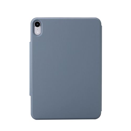 8.3インチiPad mini(A17 Pro)/フラップケース/超薄型/ソフトレザー/マグネット装着/スリープ対応/ブルーグレー