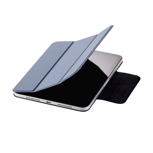 8.3インチiPad mini(A17 Pro)/フラップケース/超薄型/ソフトレザー/マグネット装着/スリープ対応/ブルーグレー