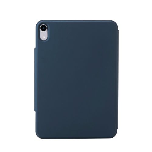 8.3インチiPad mini(A17 Pro)/フラップケース/超薄型/ソフトレザー/マグネット装着/スリープ対応/ネイビー