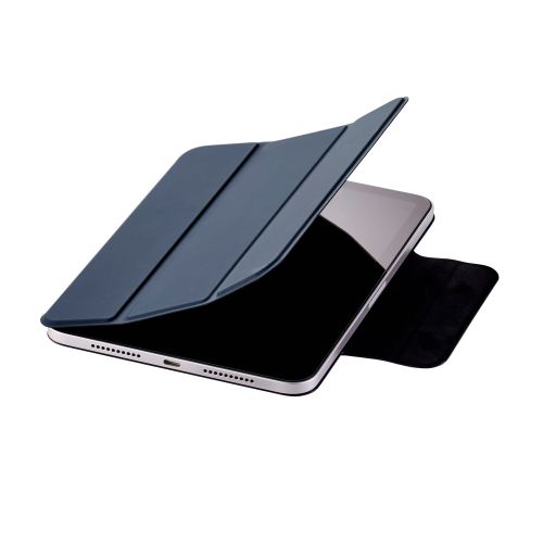 8.3インチiPad mini(A17 Pro)/フラップケース/超薄型/ソフトレザー/マグネット装着/スリープ対応/ネイビー