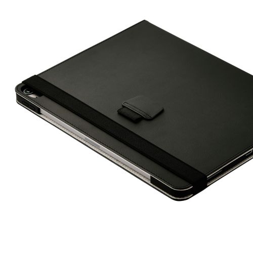 13インチiPad Air(M2)/iPad 第10世代/フラップケース/衝撃ガード/ベルト付/2アングル/軽量/ブラック