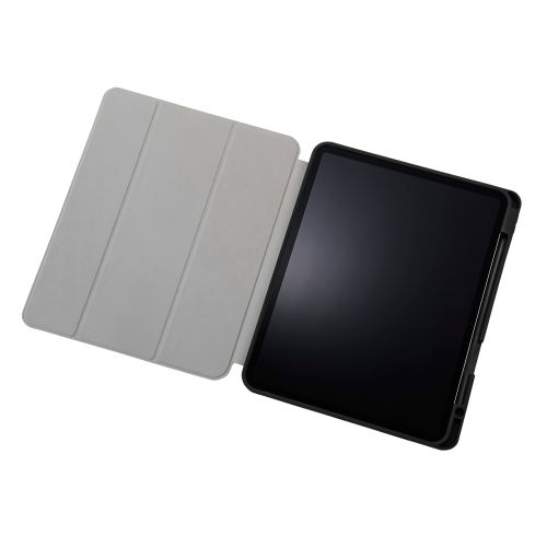 13インチiPad Air(M2)/フラップケース/衝撃吸収/ApplePencil収納/スリープ対応/ブラック