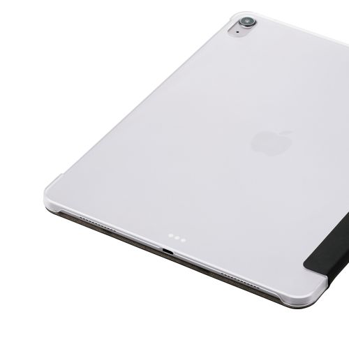 13インチiPad Air(M2)/フラップケース/薄型軽量/背面クリア/2アングル/スリープ対応/ブラック