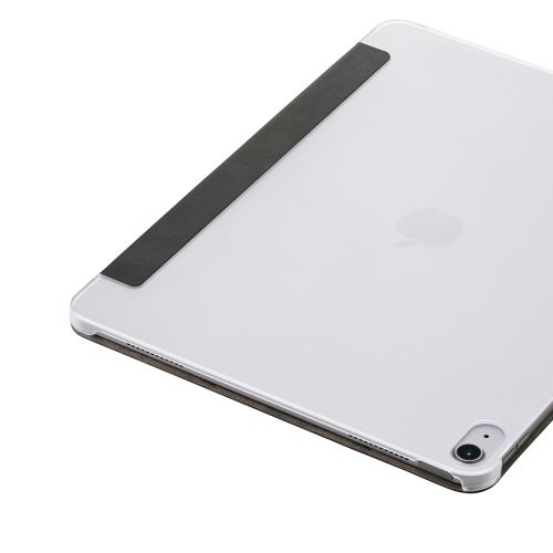 13インチiPad Air(M2)/フラップケース/薄型軽量/背面クリア/2アングル/スリープ対応/ブラック