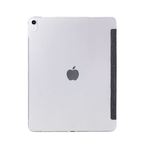 13インチiPad Air(M2)/フラップケース/薄型軽量/ファブリック/背面クリア/2アングル/ブラック