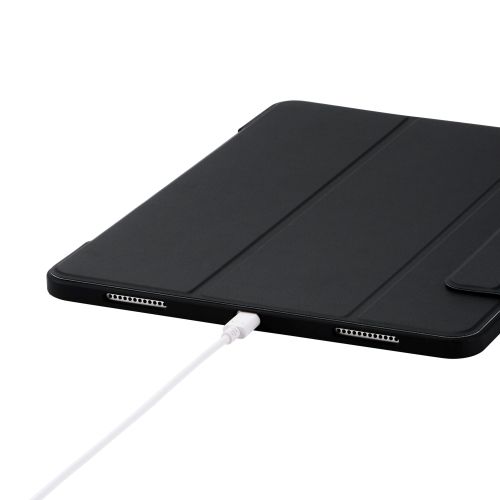 13インチiPad Air(M2)/フラップケース/薄型軽量/背面クリア/フレームカラー/ブラック