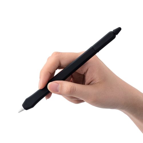 アップルペンシル(第2世代)専用ペンタブ風グリップ/太軸/ペン先保護/ケースタイプ/ブラック