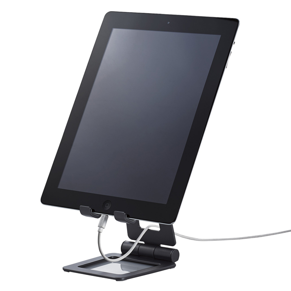 タブレット用スタンド/アルミスタンド/角度調節可能/ブラック