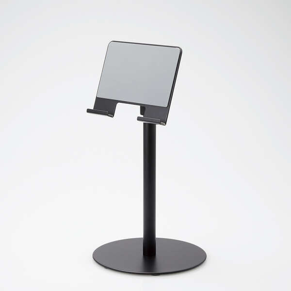 タブレット用スタンド/プットタイプ/伸縮アーム/卓上/ブラック
