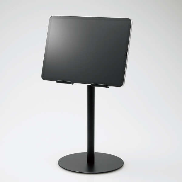 タブレット用スタンド/プットタイプ/伸縮アーム/卓上/ブラック