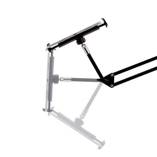 スマートフォン・タブレット用ダブルフレキシブルアームスタンド/Zアーム型/ブラック