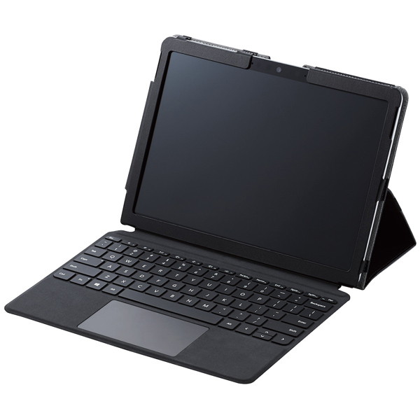 Surface Go 2用フラップカバー/ソフトレザー/2アングル/軽量/ブラック