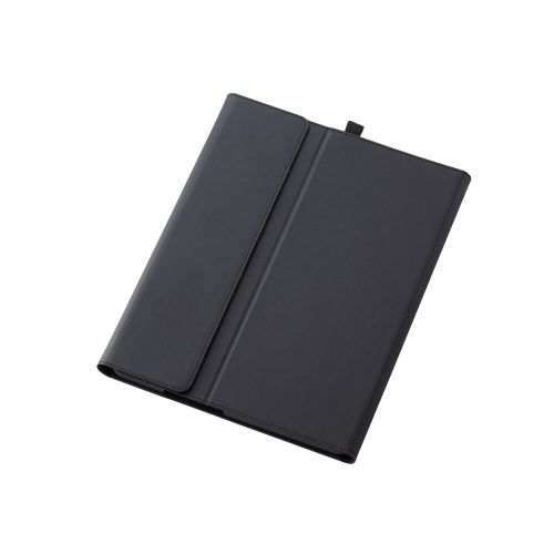 Surface Pro 9用ソフトレザーケース/フリーアングル/タッチペン収納/キーボード対応/ブラック