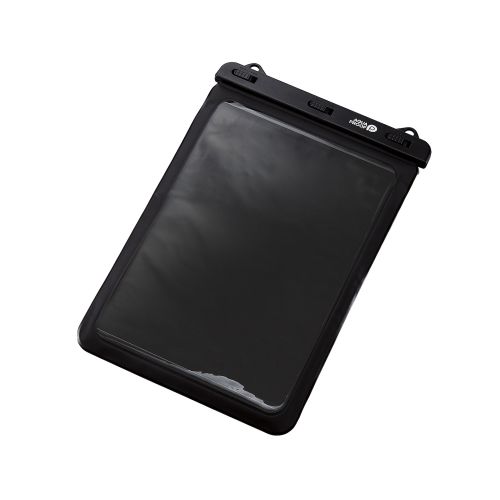 タブレット防水ケース/IPX8/お風呂/壁付け吸盤付/8.9～13inch/ブラック