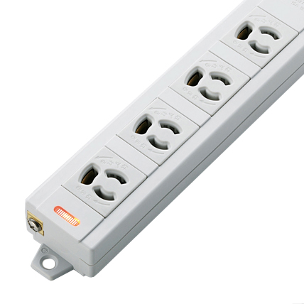 RoHs指令 3ピン対応タップ/4個口/マグネット付/抜け止め/1.0m/グレー