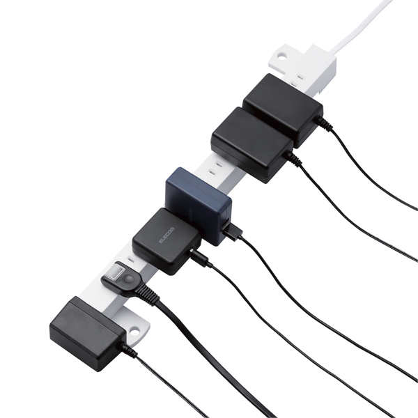 法人向け10口タップ/2P/3m/マグネット付き/ホワイト