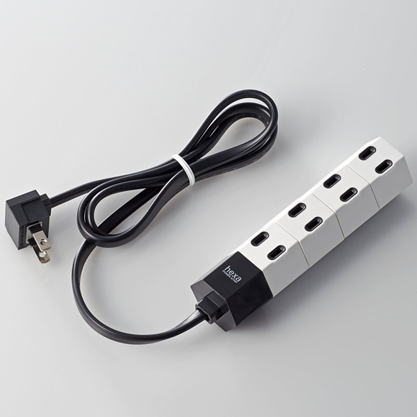 デザインタップ/hexa/回転/4個口/1.0m/ホワイト